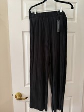 Elie Tahari Pants Womens, Ribbed Knit Wide Leg Palazzo Pull On, New w/ Tag, Med