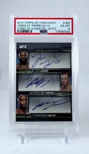 2014 Triple Champ Auto /10 - Jon Jones, Georges St-Pierre, Anderson Silva - GOAT
