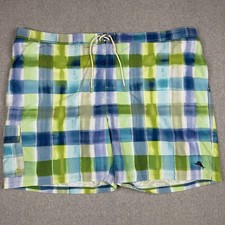 Tommy Bahama Swimming shorts Men's Size 5XL Blue Green Baja Harbor Cove Plaid UV