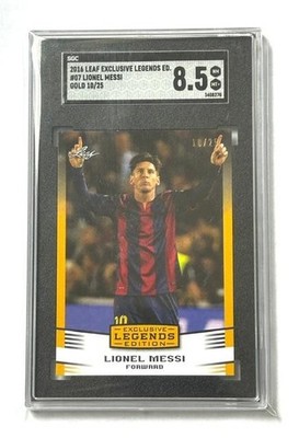 Lionel Messi 2016 Leaf Special Release Legends Gold SP 10/25 JERSEY # WORLD CUP!