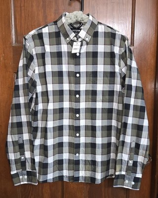 Men's Express Plaid Shirt NWT Button Front Size Medium