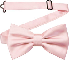 Solid Color Pre-tied Bow Tie Quality Adjustable Bowtie for Men Party Wedding