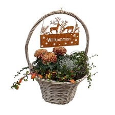 Metall-Schilder Edelrost Willkommen Hirsch Hängende Weihnachts-Deko, 22CM x 17CM