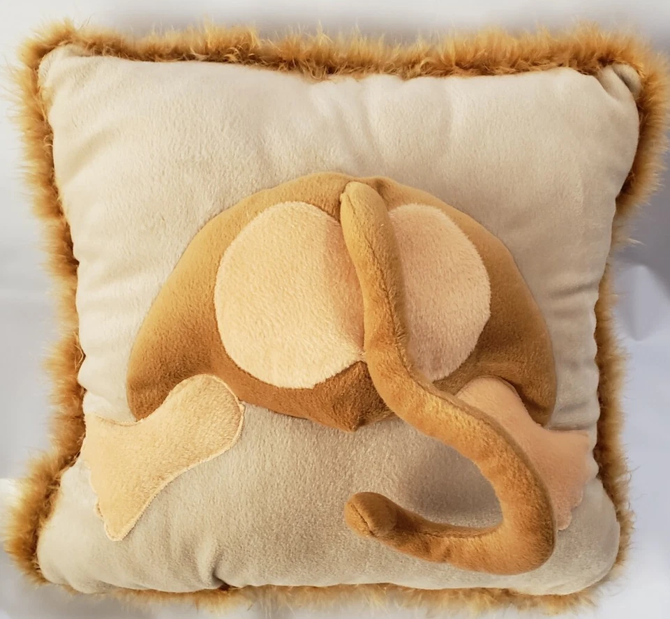 Pillow Double Sided Monkey Face On Front And Tail On Back With Fringe On Sides - Image 2 of 4
