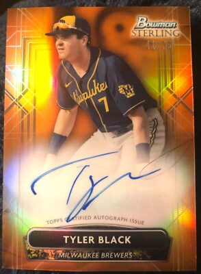 TYLER BLACK 2022 Bowman Sterling Auto Orange Refractor SP /75 - 100% To CHARITY