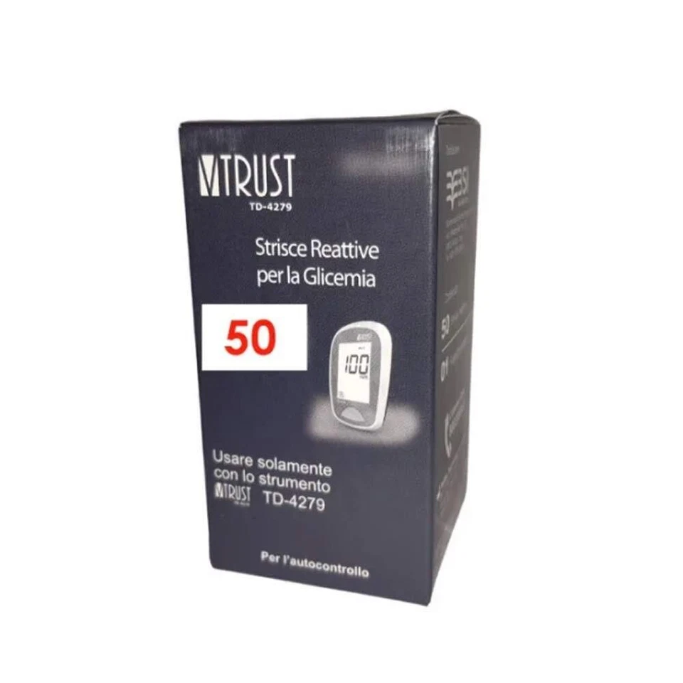 Biochemical System V-Trust - Strisce Misurazione Glicemia TD-4279, 50 Pezzi
