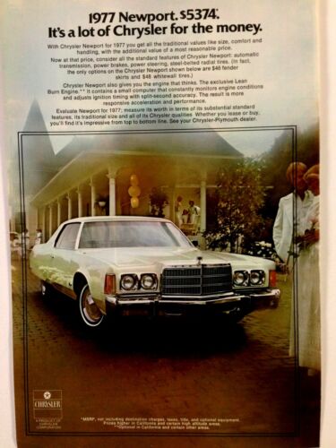 1977 Chrysler Newport Print Ad