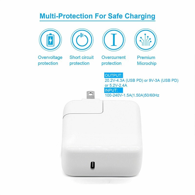61W USB-C Power Supply Adapter Charger for Apple MacBook Air (M2