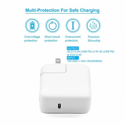 61W USB-C Power Supply Adapter Charger for Apple MacBook Air (M2