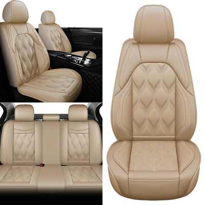 For TOYOTA TACOMA 2007-2024 CREW CAB 4-DOOR Car Seat Cover PU Leather Full Set