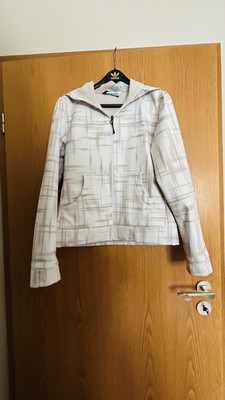 Softshell-Jacke Damen, Marke Columbia, Gr. M, beige gemustert, Kapuze