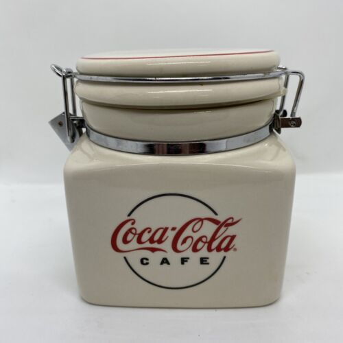 Vintage Gibson Coca Cola Cafe 5.75” Canister 2000 Silicone Ring Locking Lid - Picture 1 of 8