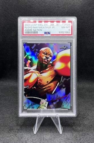 Floyd Mayweather Jr. #128 PSA 8 Numbered 188/195 2024 Leaf Anime Nation Boxing