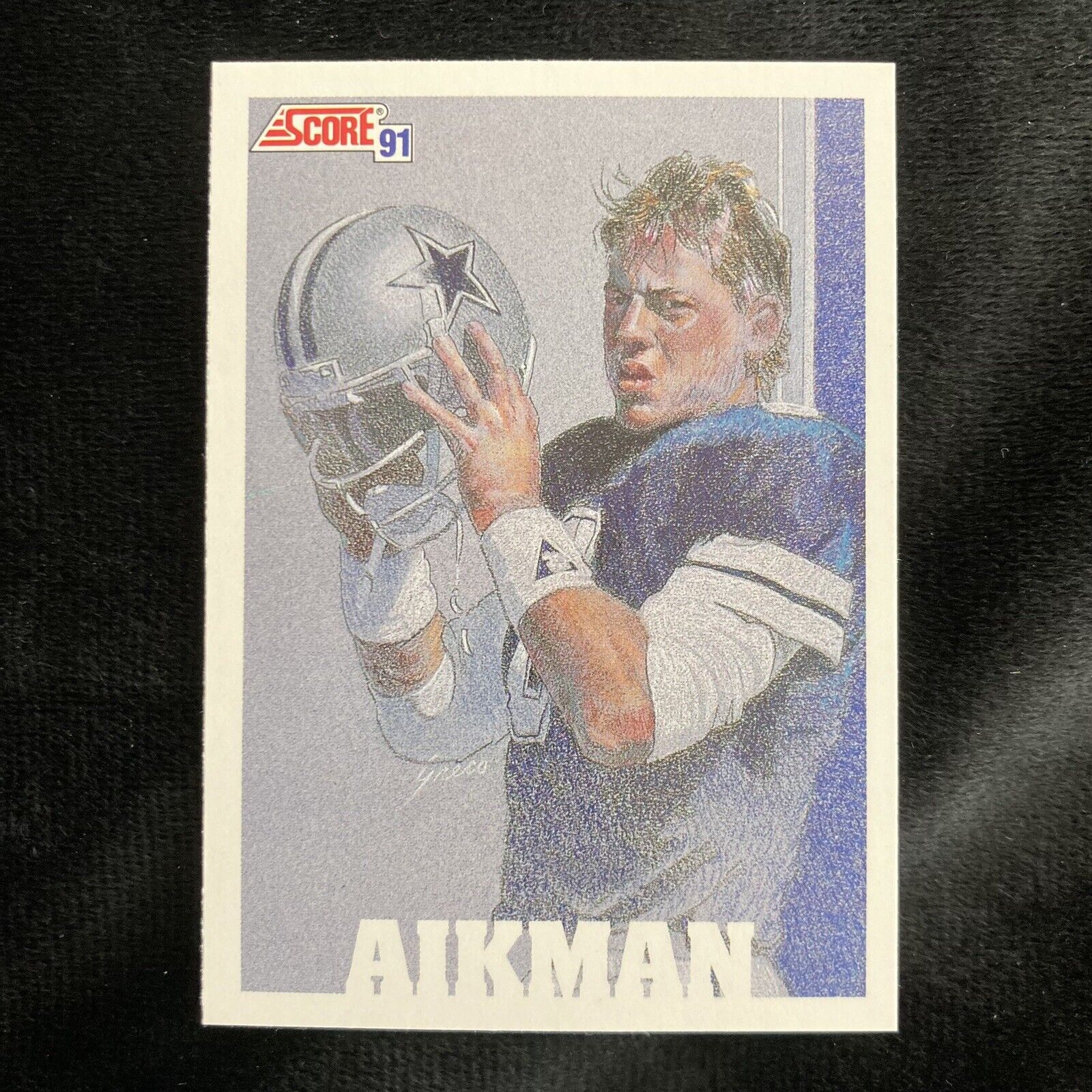 1991 Score Football Troy Aikman #631 Artist Team MVP Insert ...