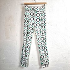 New RUN CINTA RUN Womens Pants Size 6 Ivory/Black/Green High Rise Eastic Waist