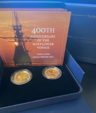 2020 400th anniversary mayflower gold proof set, 2 x 1/4 oz 