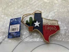 St Nicholas Square Home Sweet Texas State Shaped Ornament - Style 04STXMO03