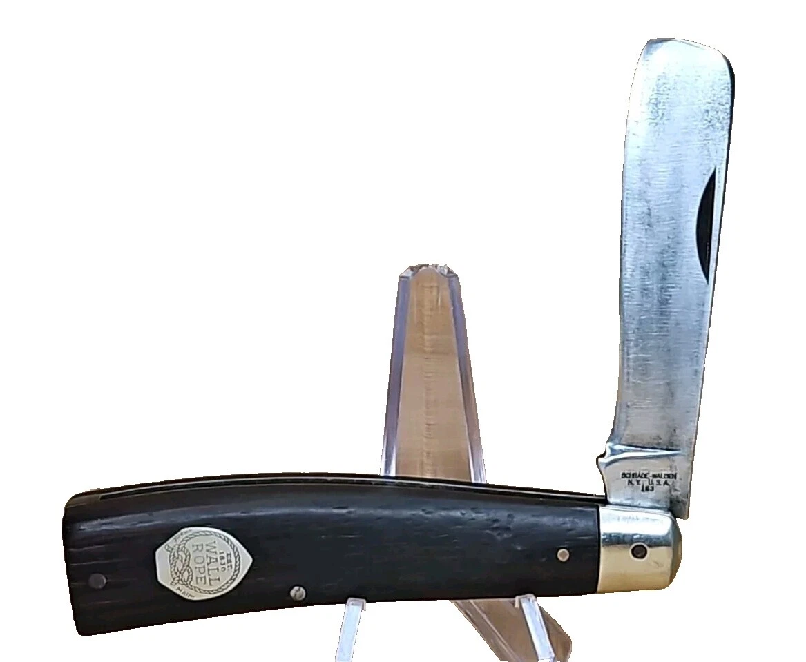 Lâmina de Aço Carbono Cabo de Madeira Schrade canivetes Antigos