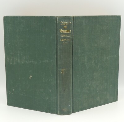 Vintage Mechanics Of Materials Laurson & Cox Hardback 1948 2nd Edition 7th Print