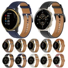 For Garmin Vivoactive 5 4 4S 3 Venu 3 3S 2 2S Vivomove Watch Band Leather Strap
