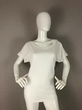 JHK Womens Short Sleeve Basic White T Shirt Size M