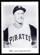 1958-65 JAY PUBLISHING  Vern Law  PIRATES  5x7   PICTURE PACK PHOTO  NM  C
