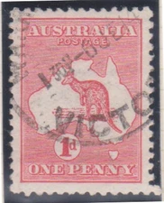 (F236-75) 1913 AU 1d red DII A. Kangaroo stamp (BY)