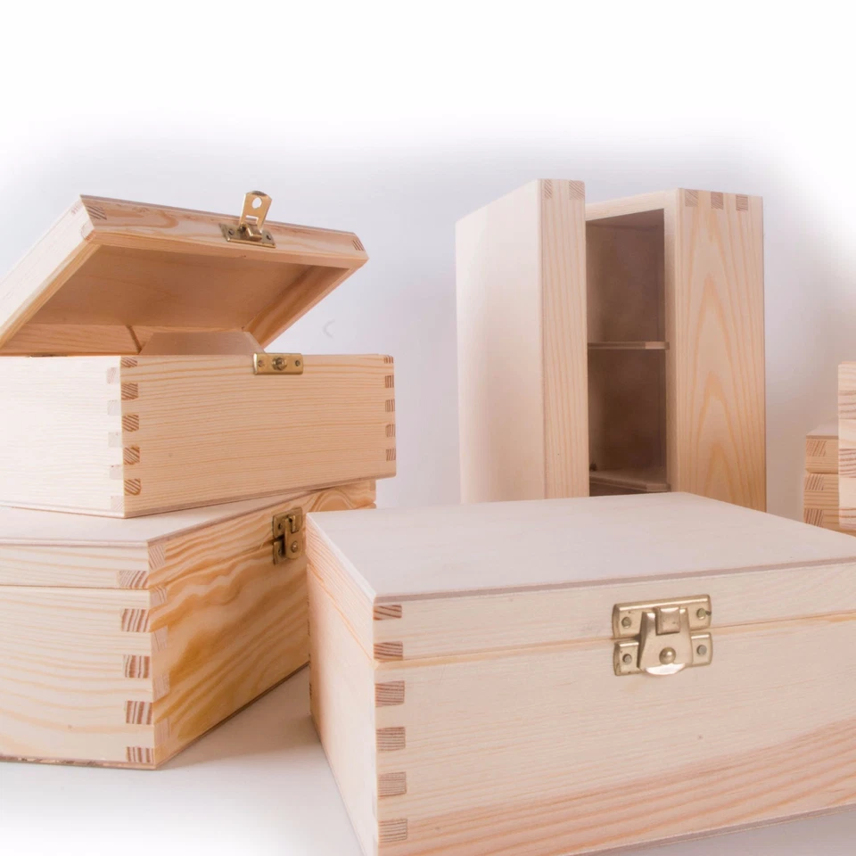 SELECTION of 50 Small+ Wooden Storage Boxes Jewellery Keepsake Decoupage Craft - Image 4 of 4