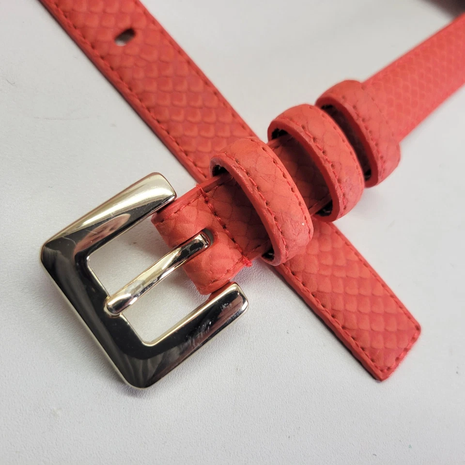 Cinturón Nine West 30 32 Pequeño Estampado de Serpiente Forro de Cuero Delgado Salmón 351007 Foto 3 de 4