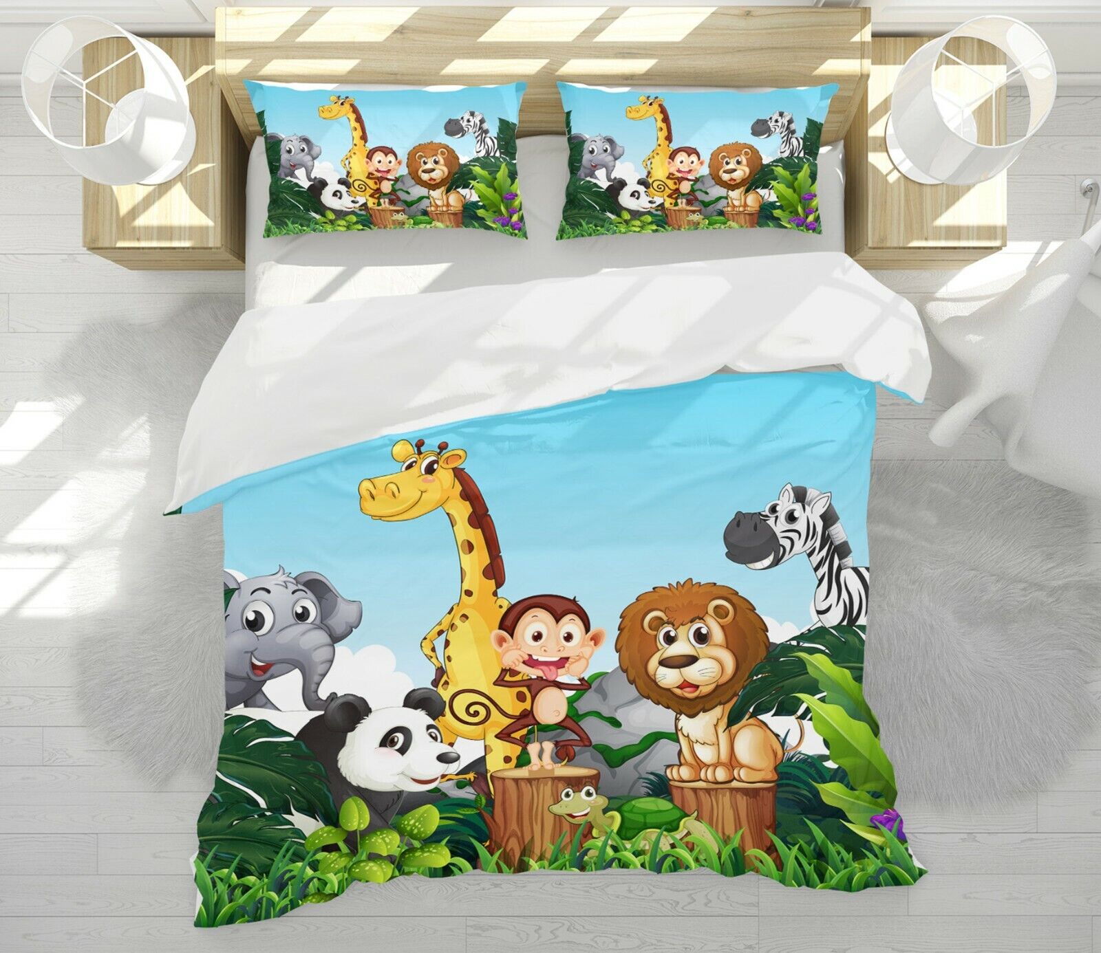 3D Giraffe Panda ZHUB255 Bed Pillowcases Quilt Duvet Cover Queen King Zoe Krajowa edycja limitowana