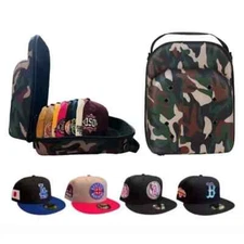 Hat Cap Carrying Carrier Case Handle Fits 6-8 Hats Carry Bag Zipper CAMO