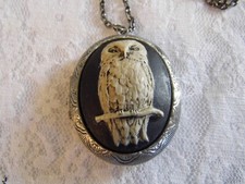 Festival VIking Wear Cameo Owl Gothic Locket Pendant Necklace Christmas Gift