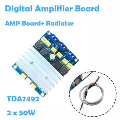 Digital Power Amplifier Board DIY Audio Verstärkerplatine 50W x 2 TDA7492 Neu