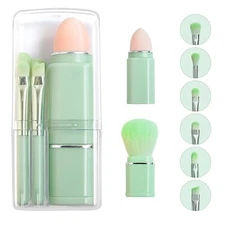 8Pcs Retractable Travel Small Makeup Brush Set Foundation Blending Powder Brush