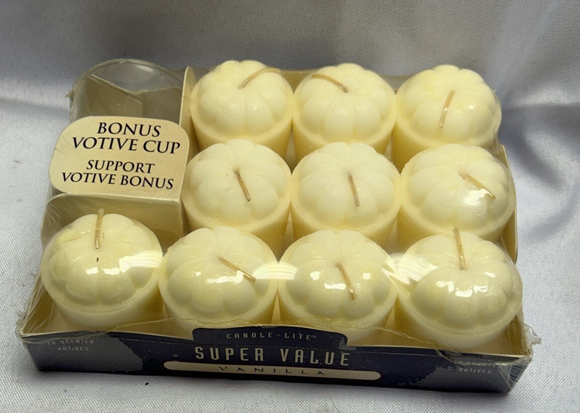 Vintage Meijer Candle Lite Super Value Vanilla 10 Scented Votives