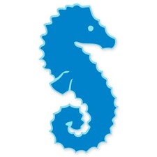 Seahorse Blue Car Vinyl Sticker - SELECT SIZE