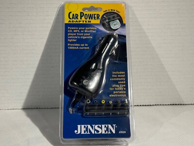 Jensen Car Power Adapter 1000mA current For CD, MP3 Multiple Outputs JCD22A