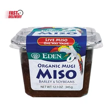 Organic Mugi Miso Paste, Live Culture, Barley and Soybeans, Light and Versatile,