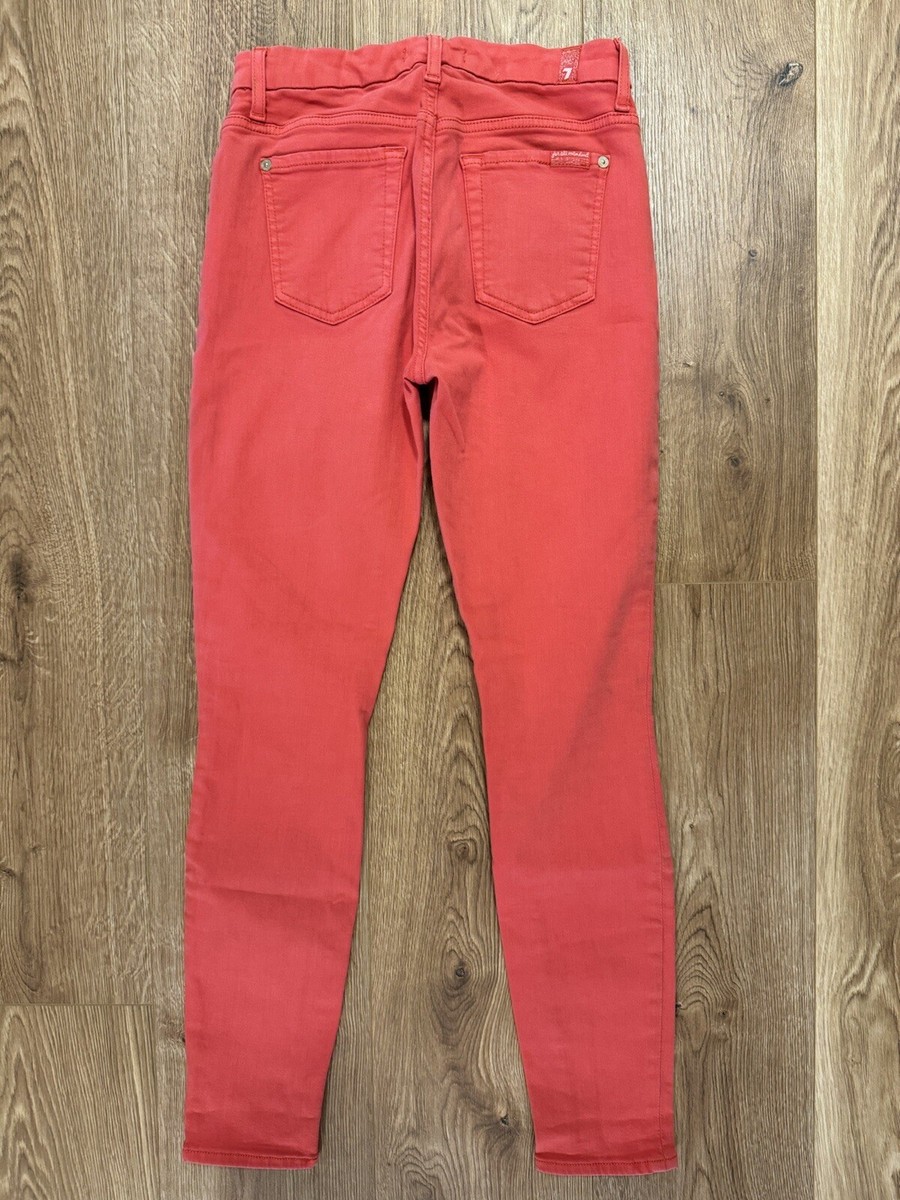 Seven 7 For All Mankind Womens 26 Pink Skinny Stretch Jeans