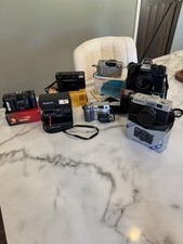 Lot Of 7 Vintage Untested Cameras Kodak Canon Olympus Polaroid Premier Vista