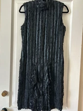 Holly Harp Black Textured Chiffon Dress Sz. S Vintage