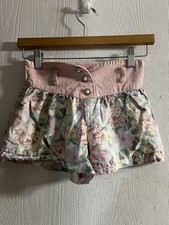 Vintage SWAT Girls Pink Floral Shorts 100% Cotton Made in USA Girls Sz 6