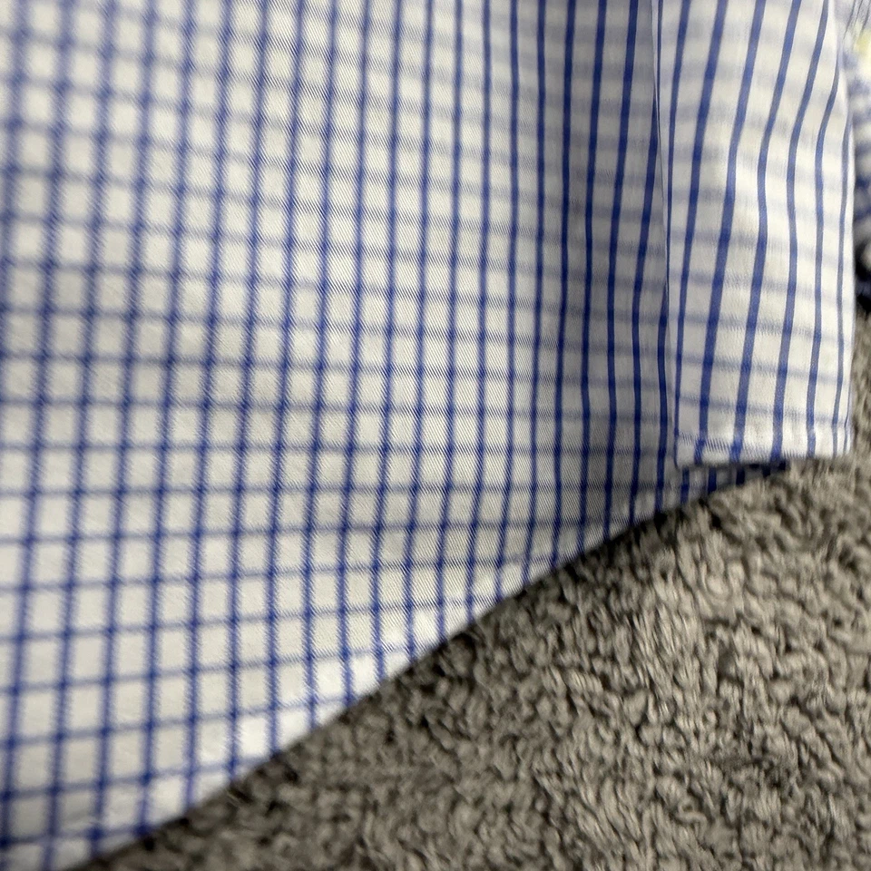 Camisa de vestir Van Heusen Traveler manga larga abotonada para hombre XL 17-17,5 azul Foto 4 de 4