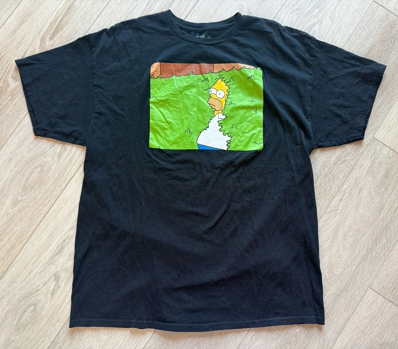 The Simpsons Homer Simpson Bush Meme T-Shirt Black Size XL Graphic Tee image 2