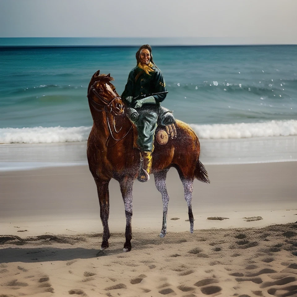 Pinturas de arte originales pintadas a mano óleo sobre lienzo vintage, soldado de Estados Unidos original Foto 2 de 4