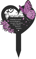 Butterfly Memorial Grave Stakes - 1 Pcs Black Heart Cemetery Markers Decoration