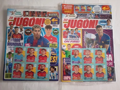 JUGON MAGAZINE No. 231 + 232 12 STICKERS SELECTION SPAIN FIFA WORLD CUP 2026