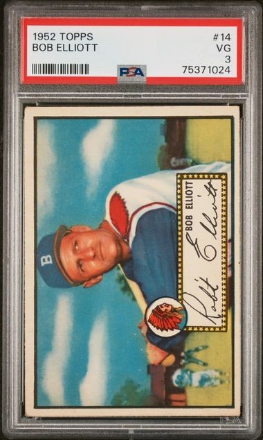 1952 TOPPS BOB ELLIOTT (RED BACK)  #14  PSA 3  (NEW LABEL)