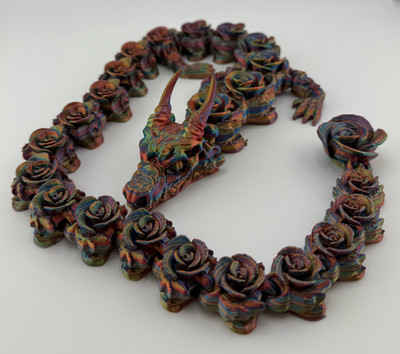 Mystic Rose Dragon   Flexible Articulated Collectible -Size S