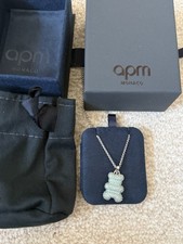 Apm monaco yummy bear silver necklace blue rrp £219 with box